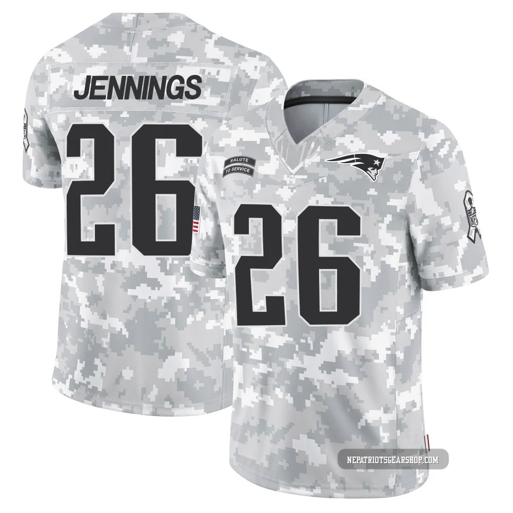 Terrell Jennings ＃26 New England Patriots Limited 2024 Salute to Service Jersey - Men's Arctic Camo