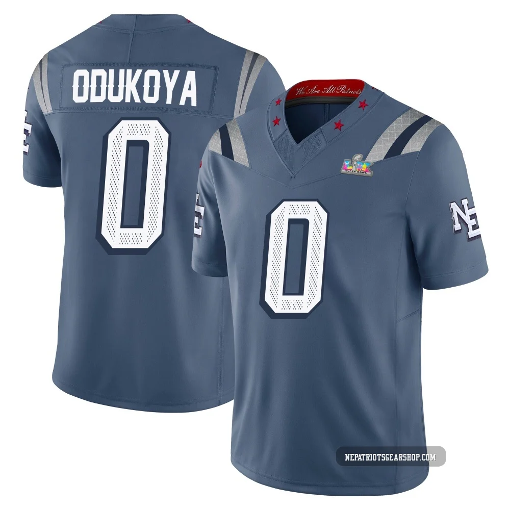 Thomas Odukoya ＃0 New England Patriots Limited Storm 2025 Rivalries Collection Super Bowl LX Patch Jersey - Men's Blue
