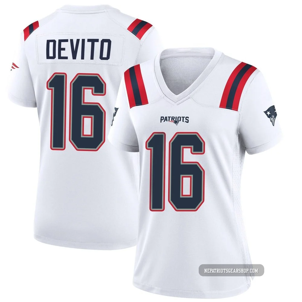 Tommy DeVito ＃16 New England Patriots Game Jersey - Women's White