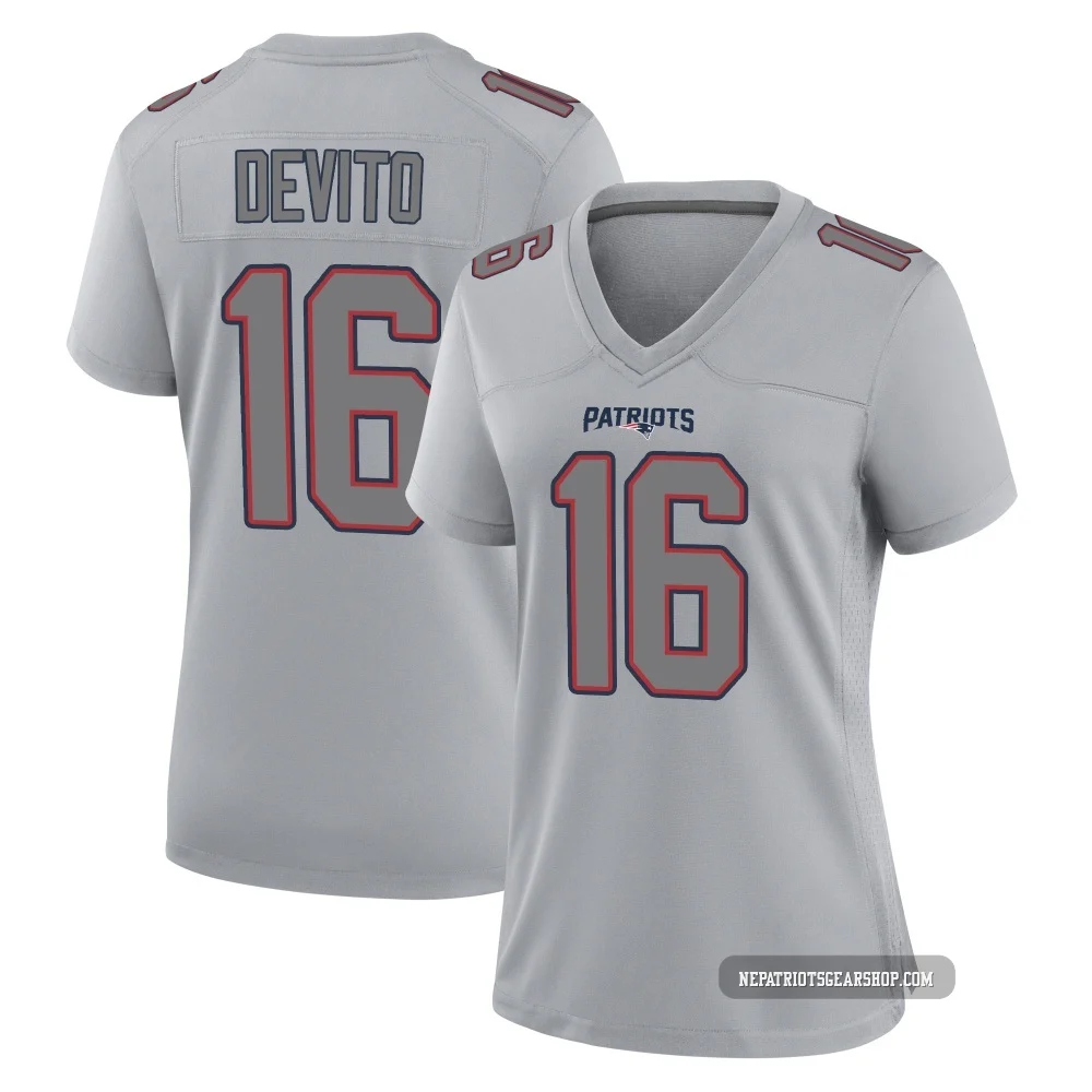 Tommy DeVito ＃16 New England Patriots Game Silver Atmosphere Fashion Jersey - Women's