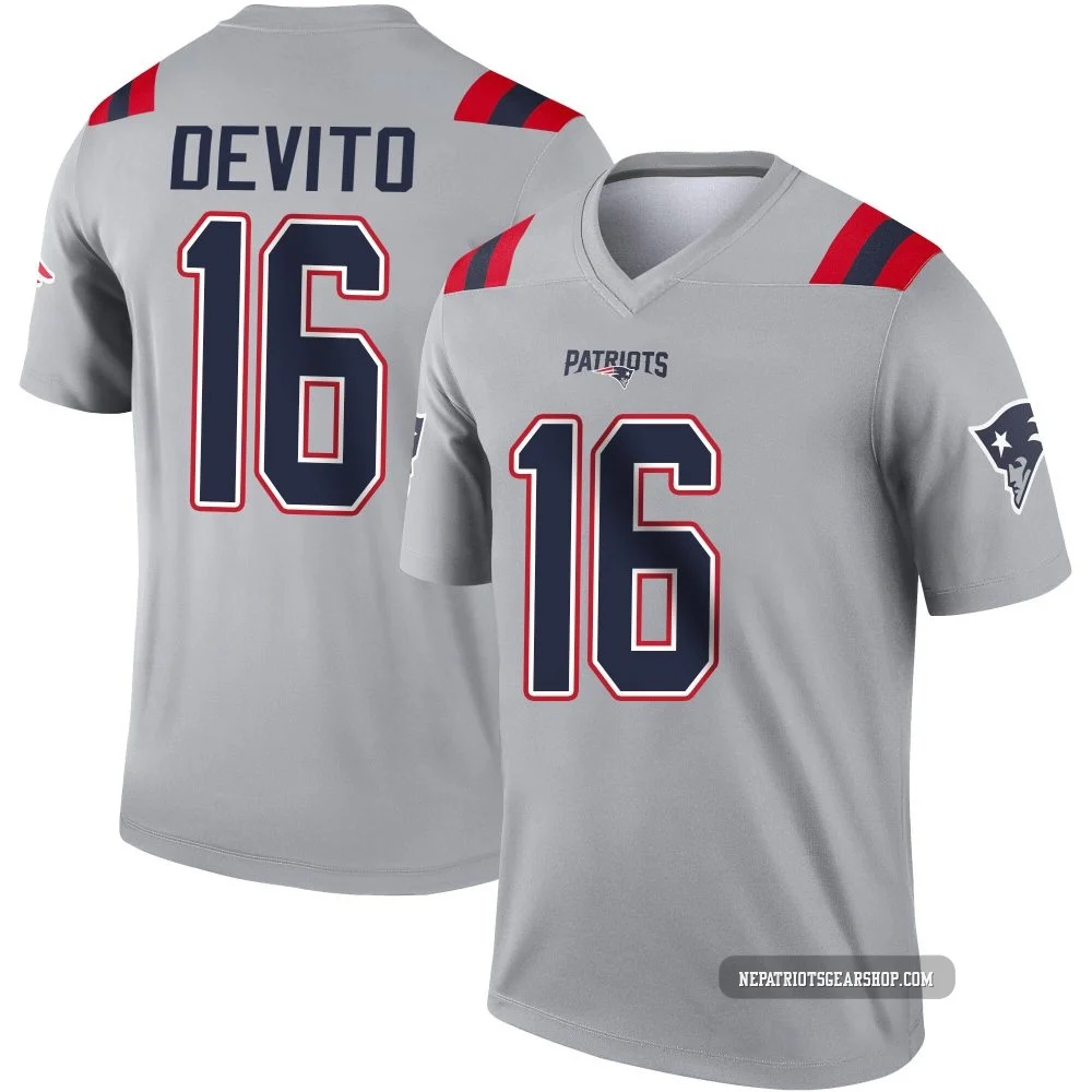 Tommy DeVito ＃16 New England Patriots Legend Inverted Jersey - Men's Gray
