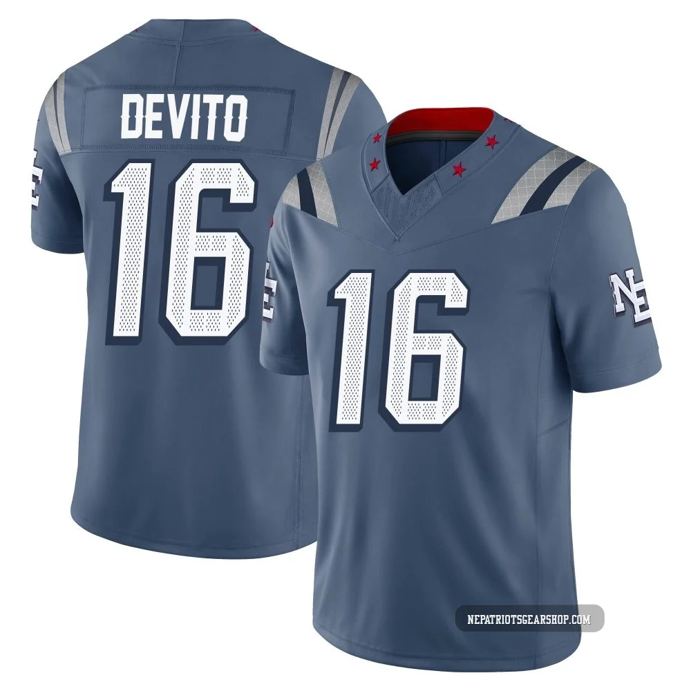 Tommy DeVito ＃16 New England Patriots Limited Storm 2025 Rivalries Collection Jersey - Youth Blue