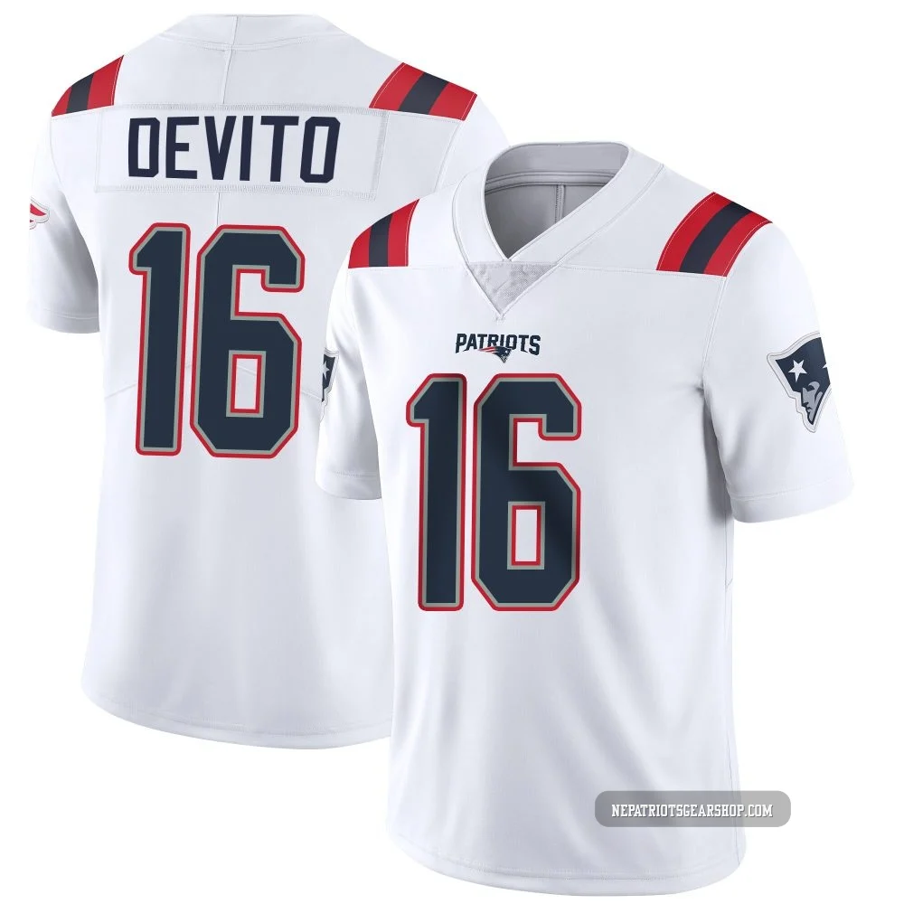 Tommy DeVito ＃16 New England Patriots Limited Vapor Untouchable Jersey - Youth White