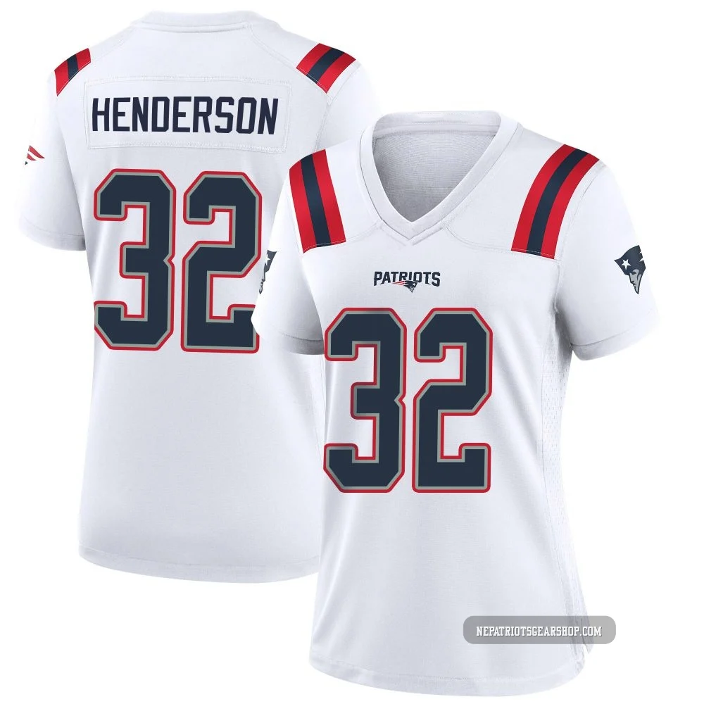 TreVeyon Henderson ＃32 New England Patriots Game Jersey - Women's White