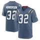 TreVeyon Henderson ＃32 New England Patriots Game Storm 2025 Rivalries Collection Jersey - Men's Blue