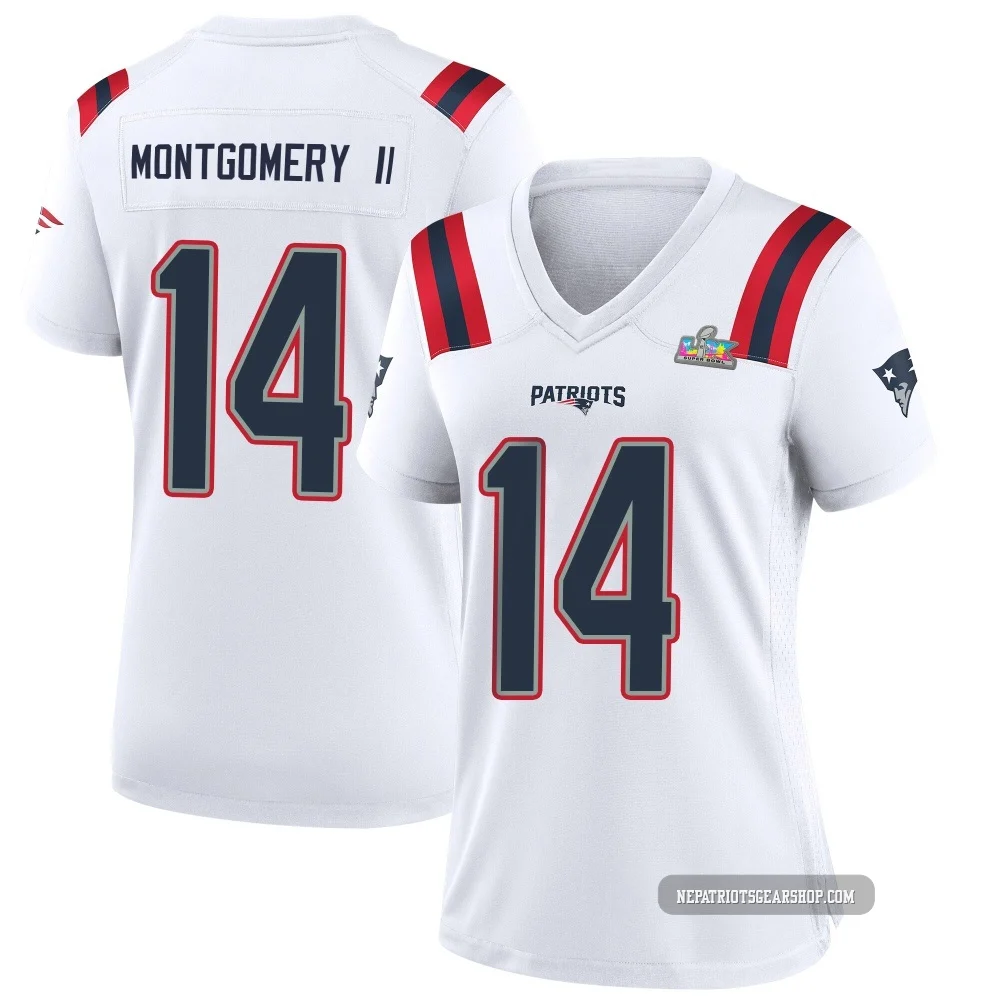 Ty Montgomery II ＃14 New England Patriots Game Super Bowl LX Patch Jersey - Women's White