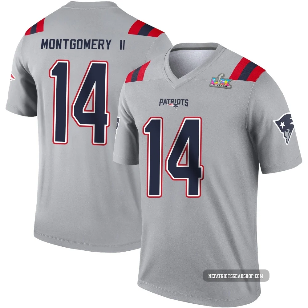 Ty Montgomery II ＃14 New England Patriots Legend Inverted Super Bowl LX Patch Jersey - Men's Gray