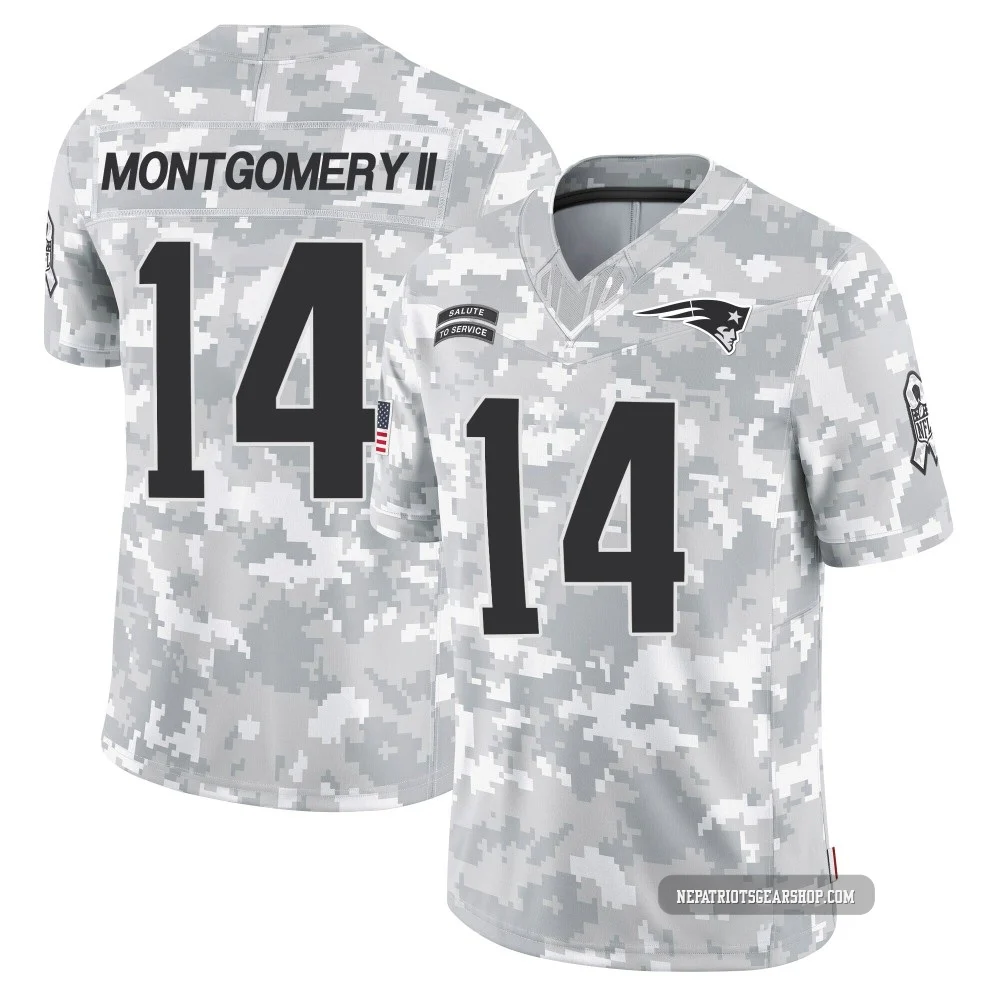 Ty Montgomery II ＃14 New England Patriots Limited 2024 Salute to Service Jersey - Youth Arctic Camo