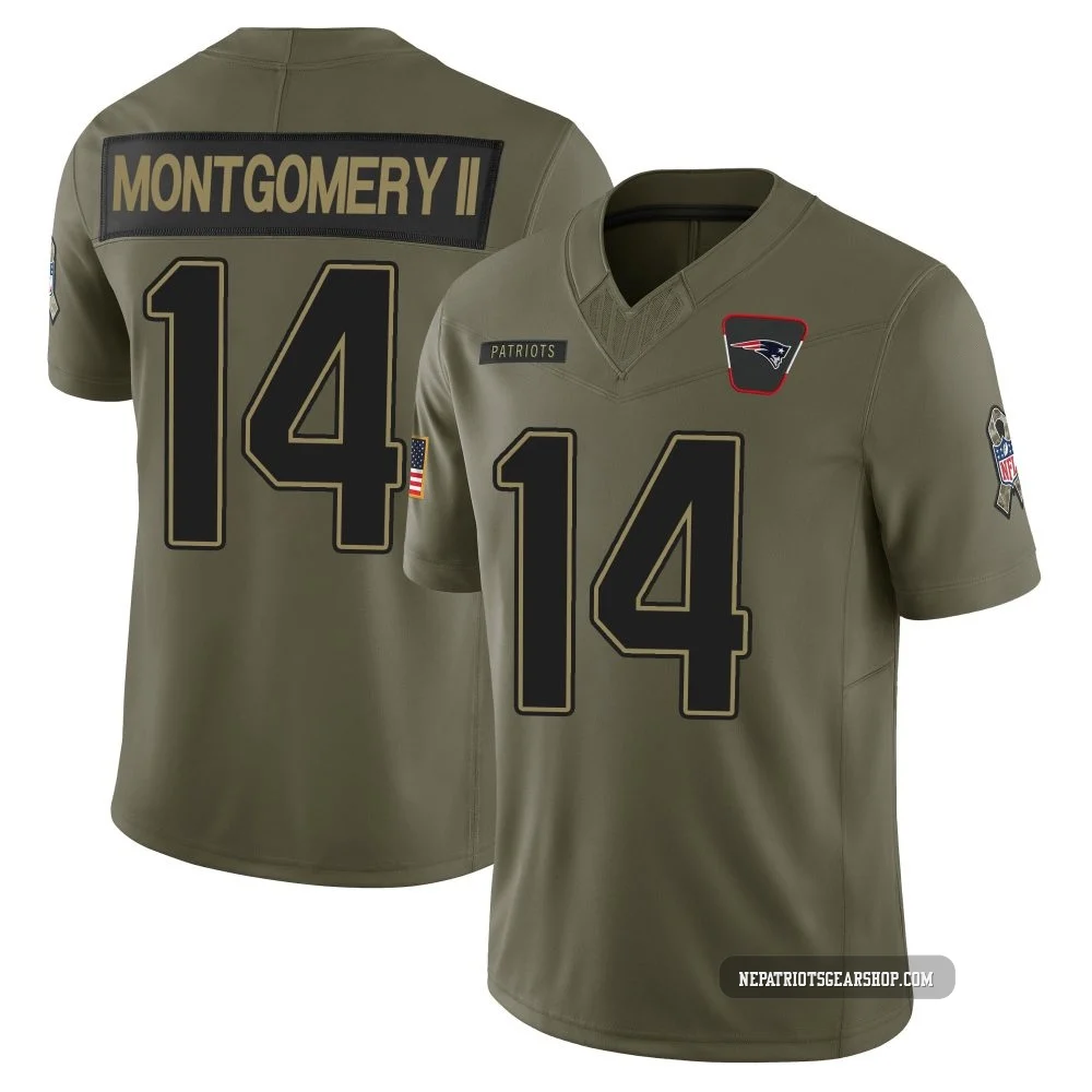 Ty Montgomery II ＃14 New England Patriots Limited 2025 Salute to Service Jersey - Men's Olive