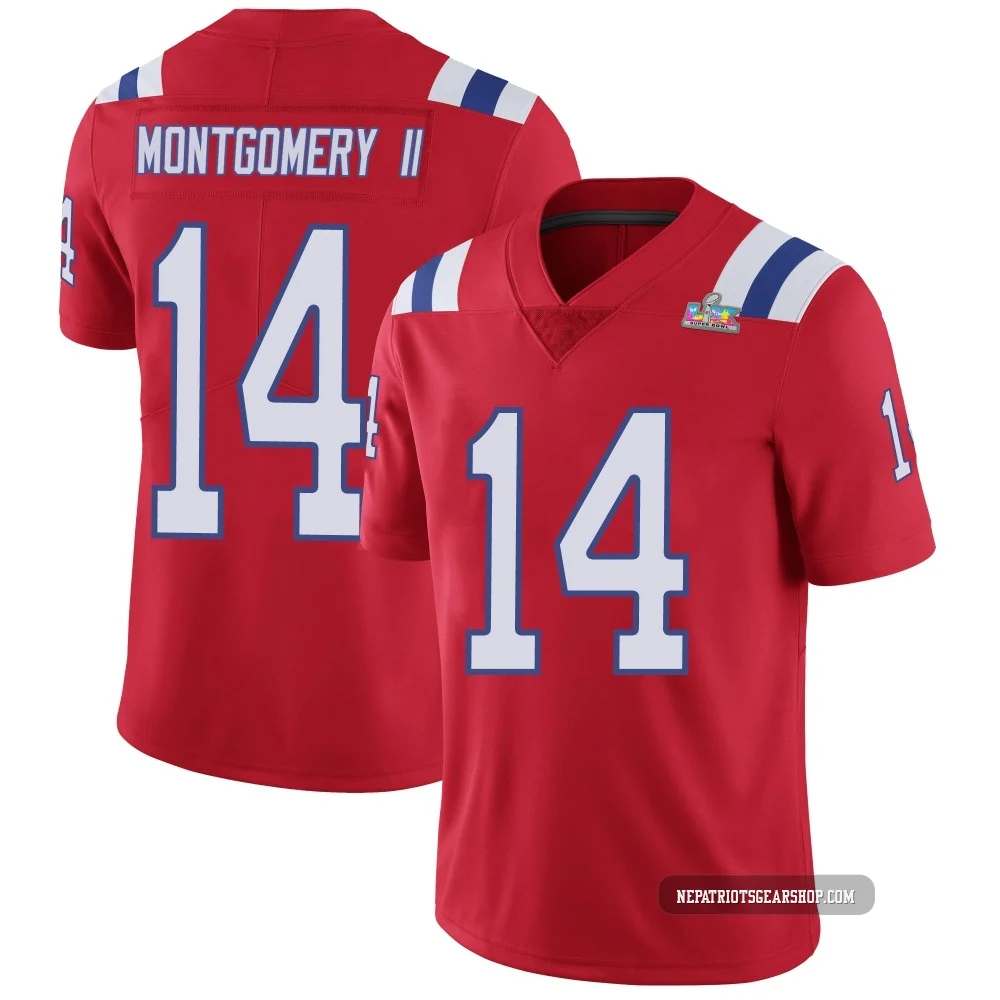 Ty Montgomery II ＃14 New England Patriots Limited Vapor Untouchable Alternate Super Bowl LX Patch Jersey - Men's Red