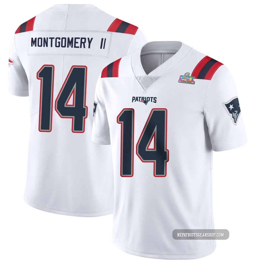 Ty Montgomery II ＃14 New England Patriots Limited Vapor Untouchable Super Bowl LX Patch Jersey - Youth White