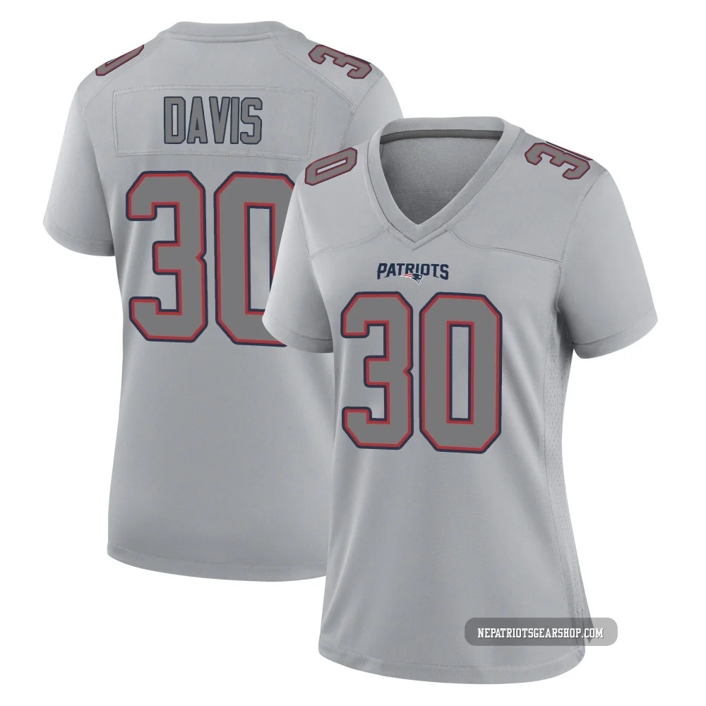 Tyler Davis ＃30 New England Patriots Game Silver Atmosphere Fashion Jersey - Women's