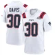 Tyler Davis ＃30 New England Patriots Game Super Bowl LX Patch Jersey - Men's White