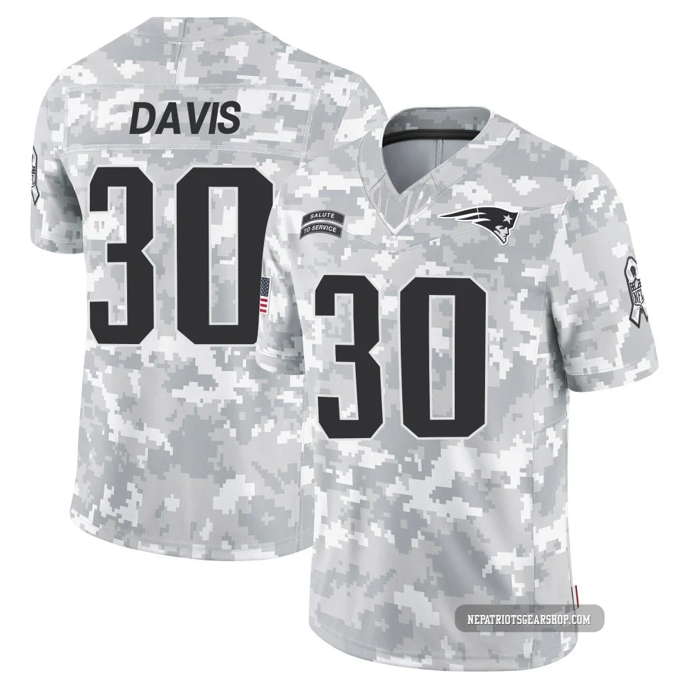 Tyler Davis ＃30 New England Patriots Limited 2024 Salute to Service Jersey - Men's Arctic Camo