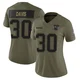 Tyler Davis ＃30 New England Patriots Limited 2025 Salute to Service Jersey - Women's Olive