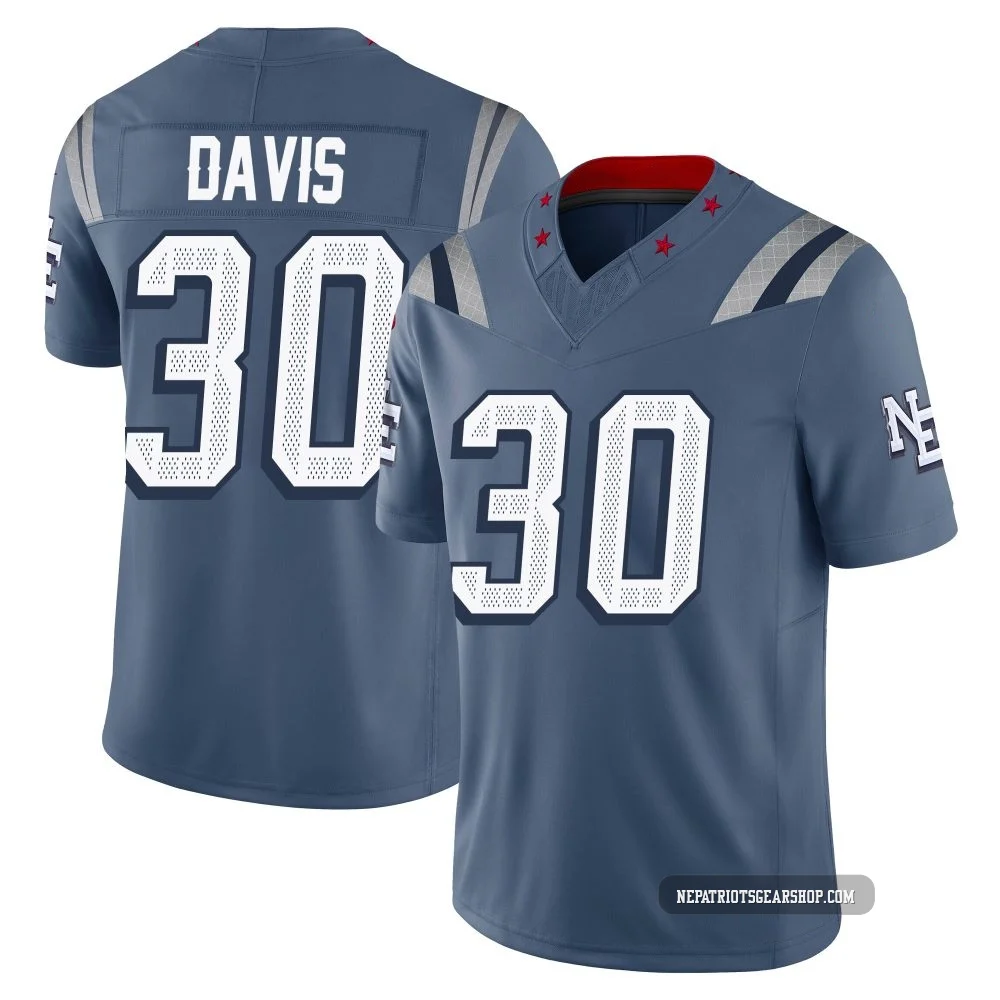 Tyler Davis ＃30 New England Patriots Limited Storm 2025 Rivalries Collection Jersey - Men's Blue