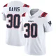 Tyler Davis ＃30 New England Patriots Limited Vapor Untouchable Super Bowl LX Patch Jersey - Youth White