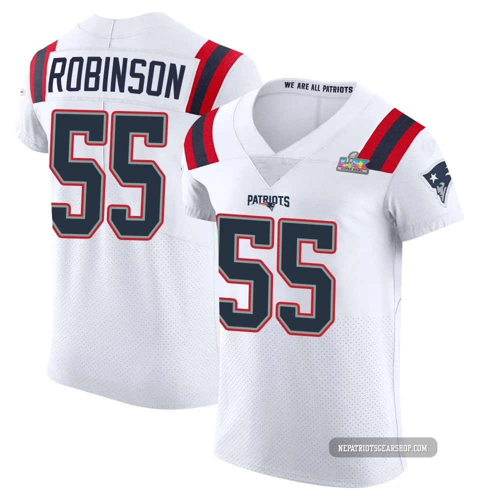 Tyrese Robinson ＃55 New England Patriots Elite Vapor Untouchable Super Bowl LX Patch Jersey - Men's White