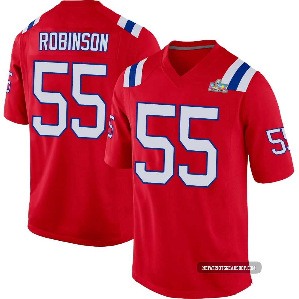 Tyrese Robinson ＃55 New England Patriots Game Alternate Super Bowl LX Patch Jersey - Men's Red