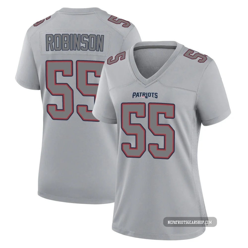 Tyrese Robinson ＃55 New England Patriots Game Silver Atmosphere Fashion Jersey - Women's