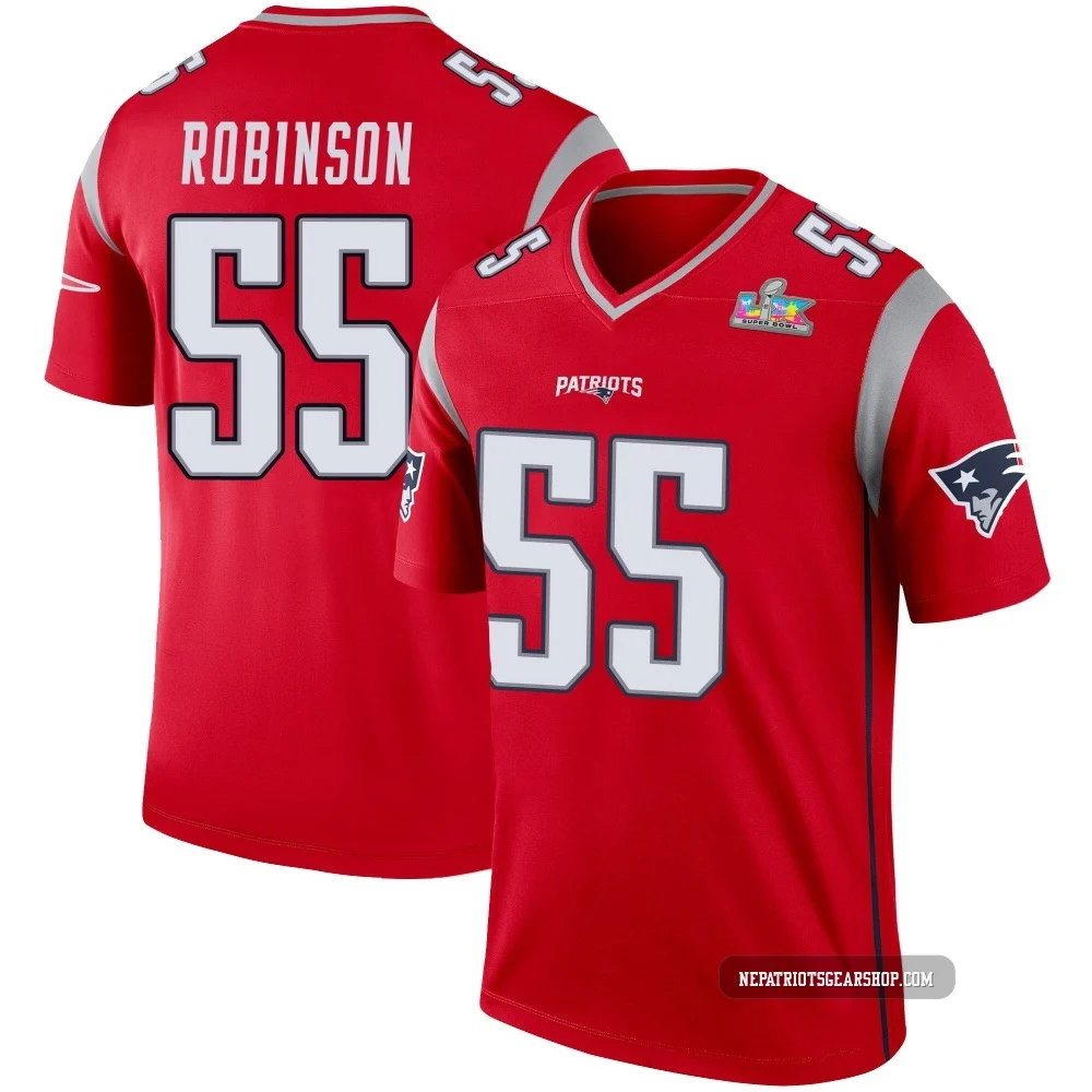 Tyrese Robinson ＃55 New England Patriots Legend Inverted Super Bowl LX Patch Jersey - Men's Red