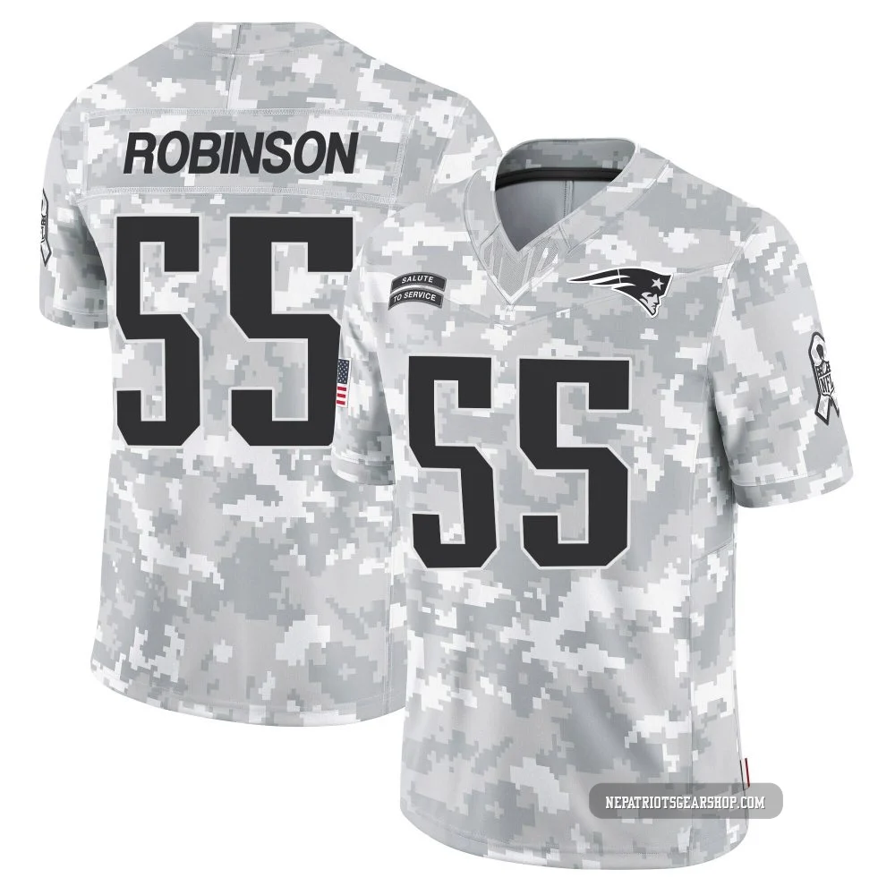 Tyrese Robinson ＃55 New England Patriots Limited 2024 Salute to Service Jersey - Men's Arctic Camo