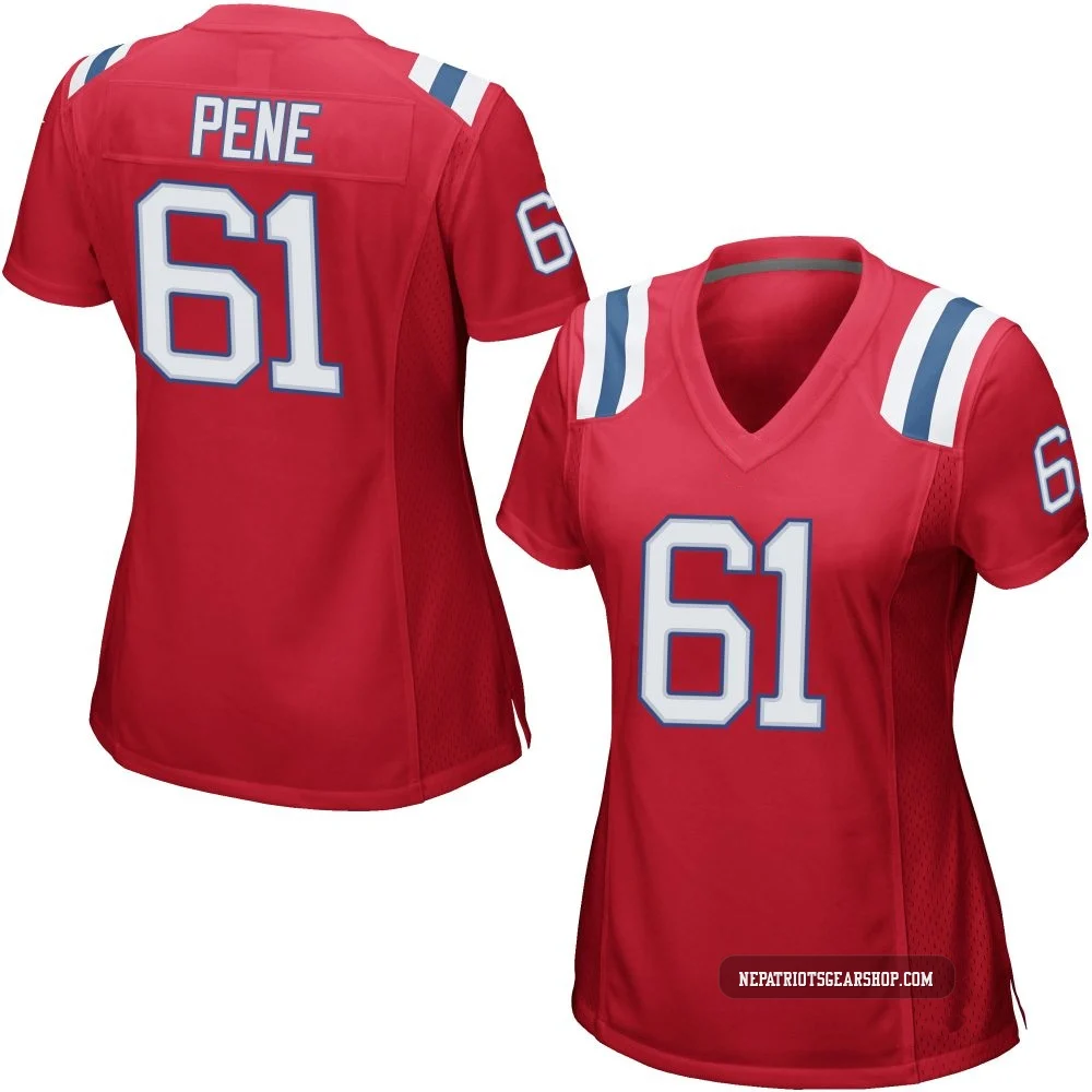 Wilfried Pene ＃61 New England Patriots Game Alternate Jersey - Women's Red