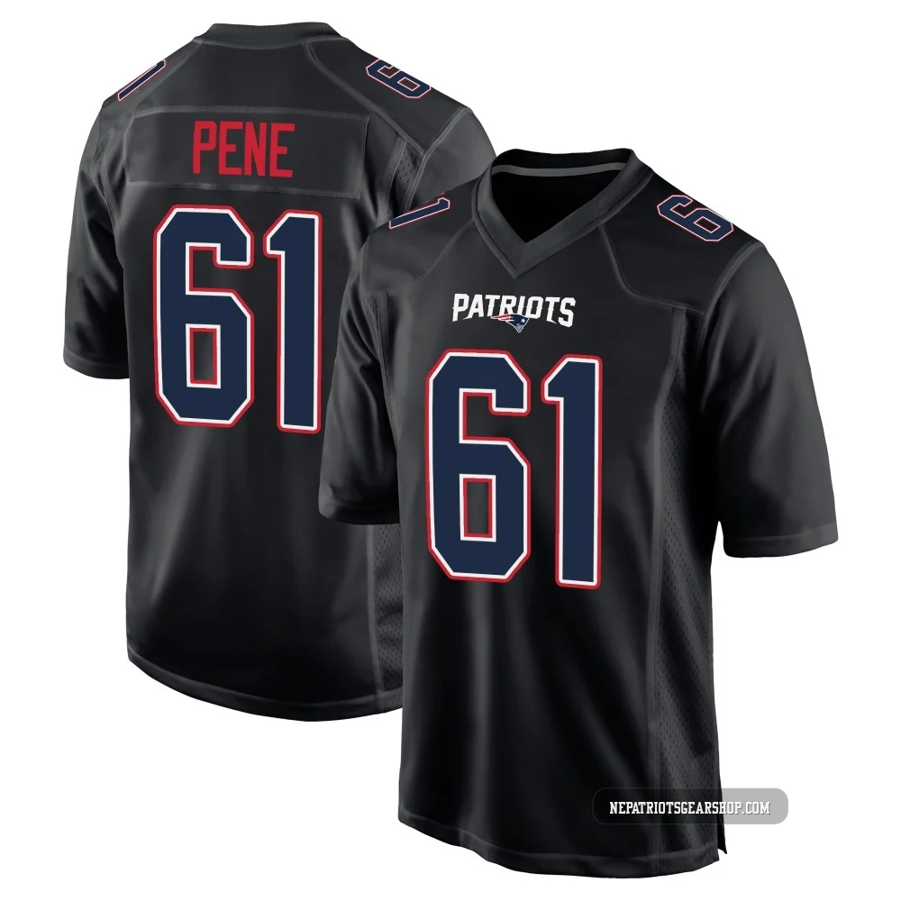 Wilfried Pene ＃61 New England Patriots Game Carbon Fashion Jersey - Men's Black