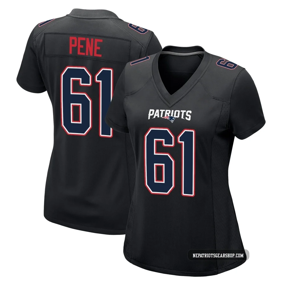 Wilfried Pene ＃61 New England Patriots Game Carbon Fashion Jersey - Women's Black