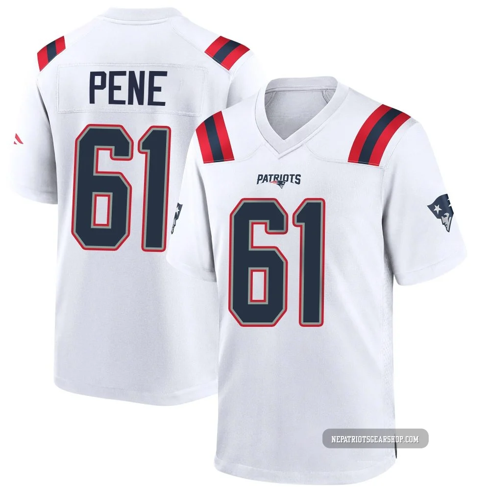 Wilfried Pene ＃61 New England Patriots Game Jersey - Men's White