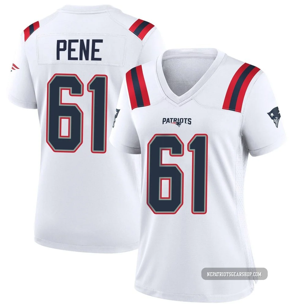Wilfried Pene ＃61 New England Patriots Game Jersey - Women's White