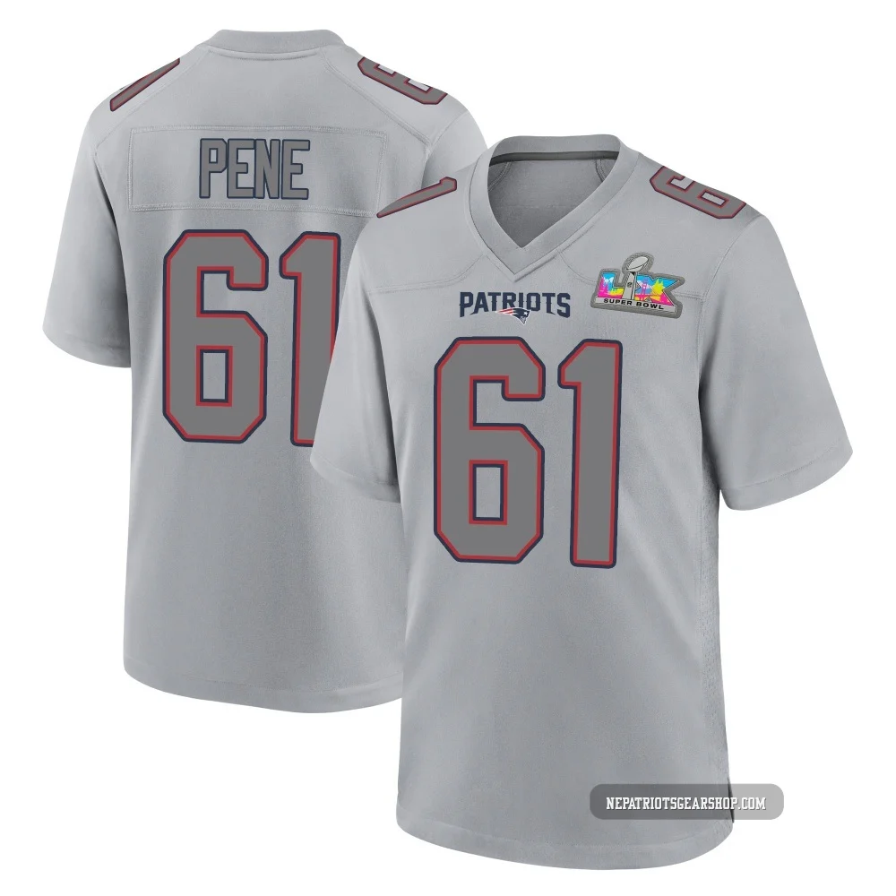Wilfried Pene ＃61 New England Patriots Game Silver Atmosphere Fashion Super Bowl LX Patch Jersey - Men's