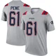 Wilfried Pene ＃61 New England Patriots Legend Inverted Jersey - Youth Gray