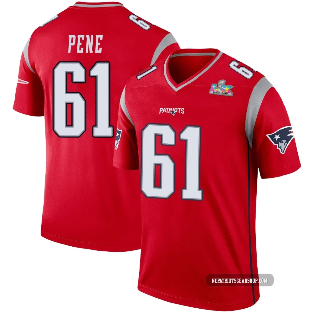 Wilfried Pene ＃61 New England Patriots Legend Inverted Super Bowl LX Patch Jersey - Men's Red