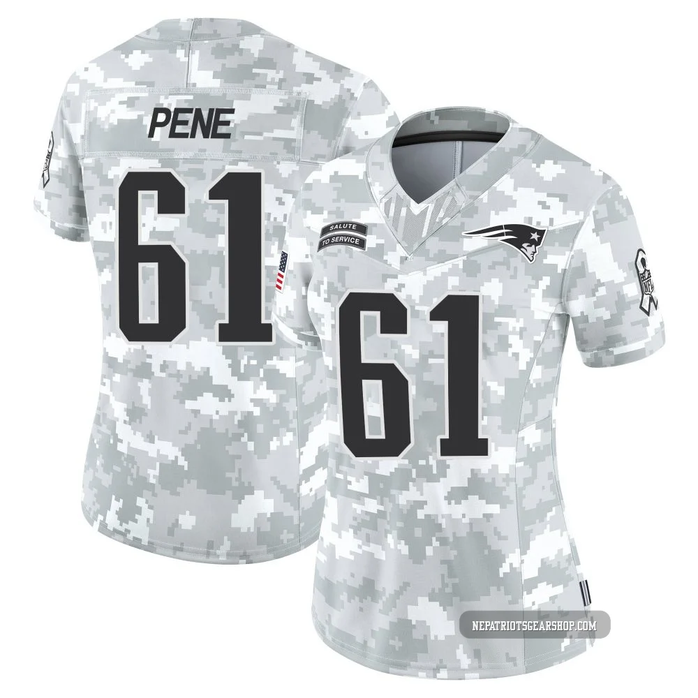 Wilfried Pene ＃61 New England Patriots Limited 2024 Salute to Service Jersey - Women's Arctic Camo
