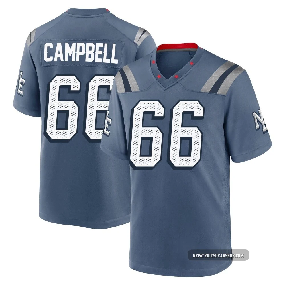 Will Campbell ＃66 New England Patriots Game Storm 2025 Rivalries Collection Jersey - Youth Blue