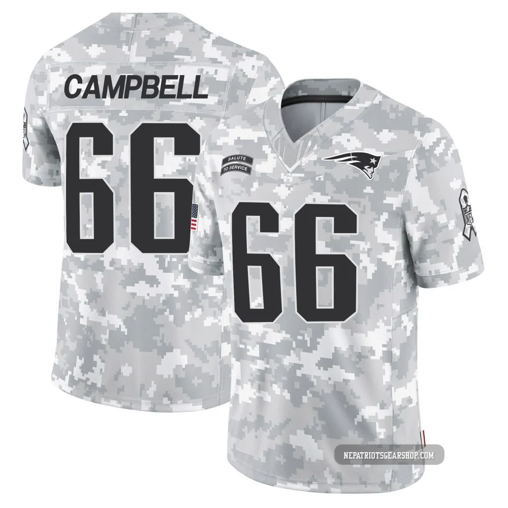 Will Campbell ＃66 New England Patriots Limited 2024 Salute to Service Jersey - Youth Arctic Camo