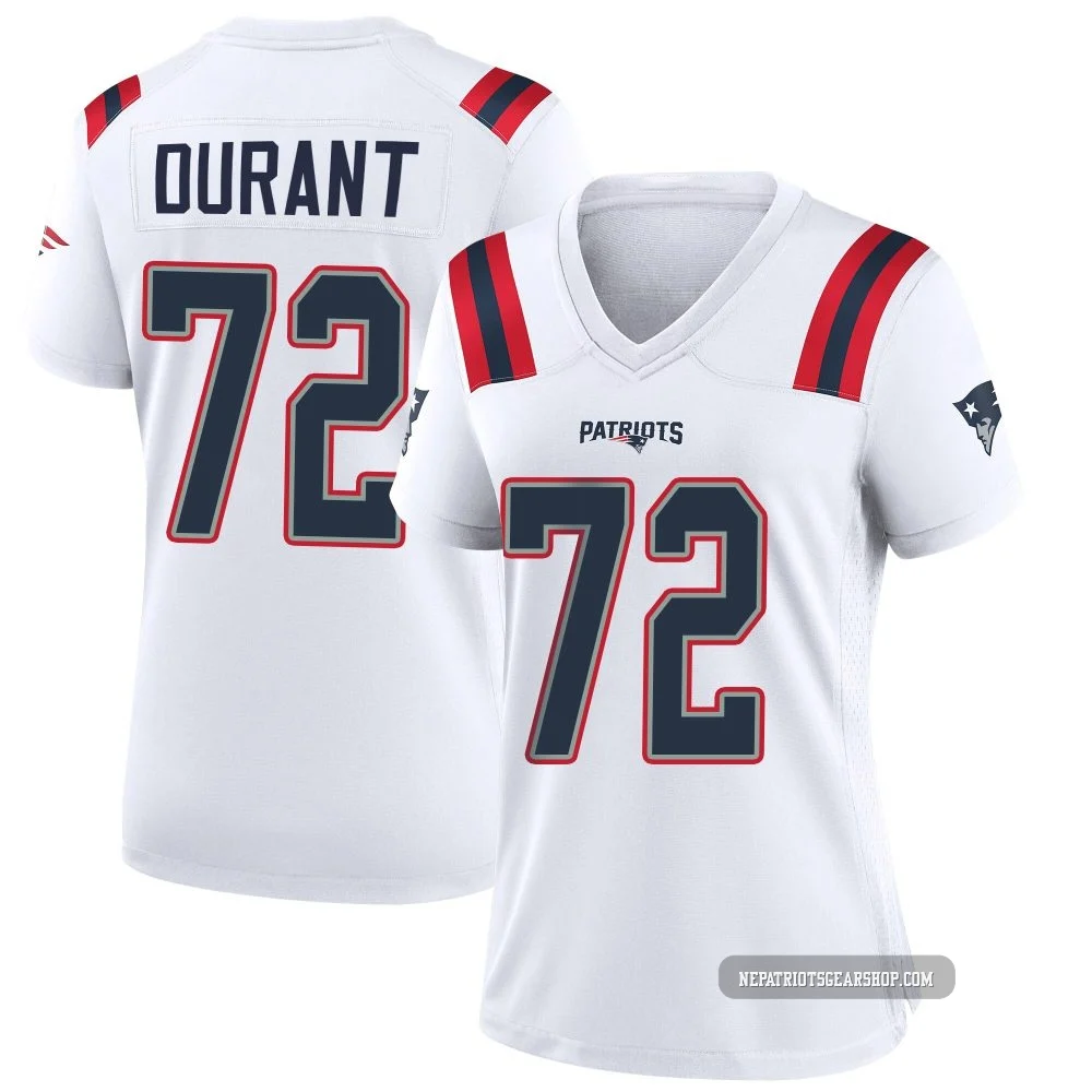 Yasir Durant ＃72 New England Patriots Game Jersey - Women's White
