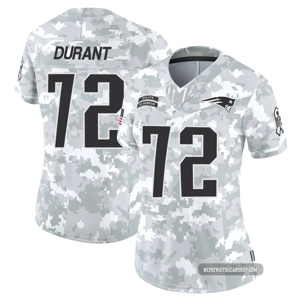 Yasir Durant ＃72 New England Patriots Limited 2024 Salute to Service Jersey - Women's Arctic Camo